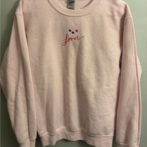 Gildan Light Pink 'Lover' Embroidered Women's Sweater